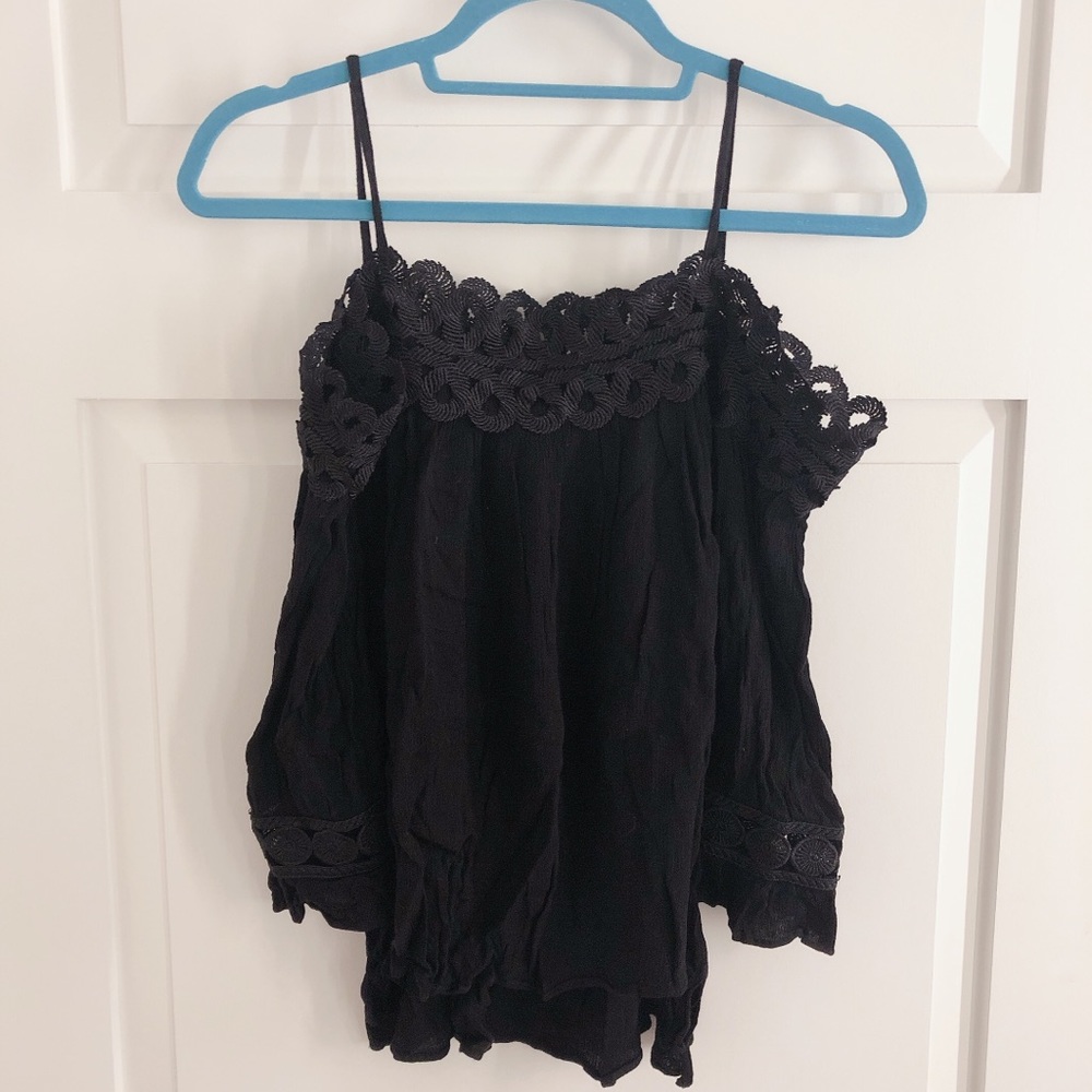 Black off-the-shoulder top